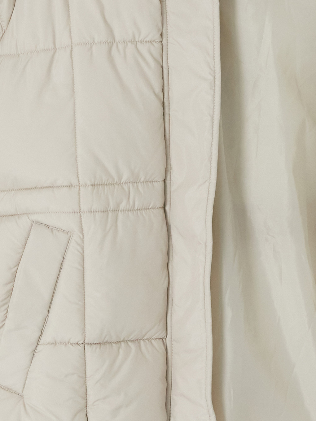 Bej Kürk Kapüşonlu Oversize Kadın Şişme Mont-9