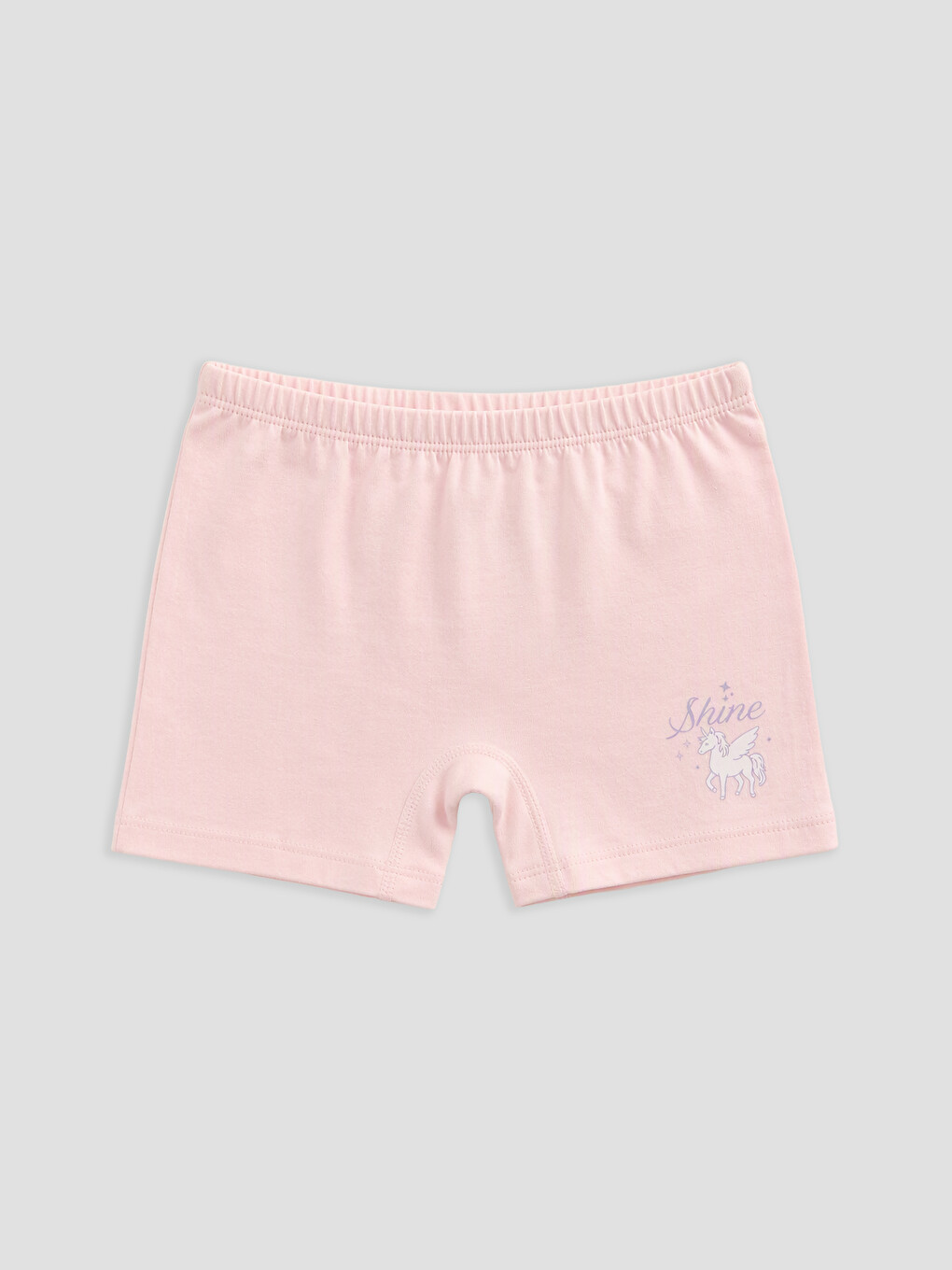 Pembe 3'lü Baskılı Kız Çocuk Boxer-1