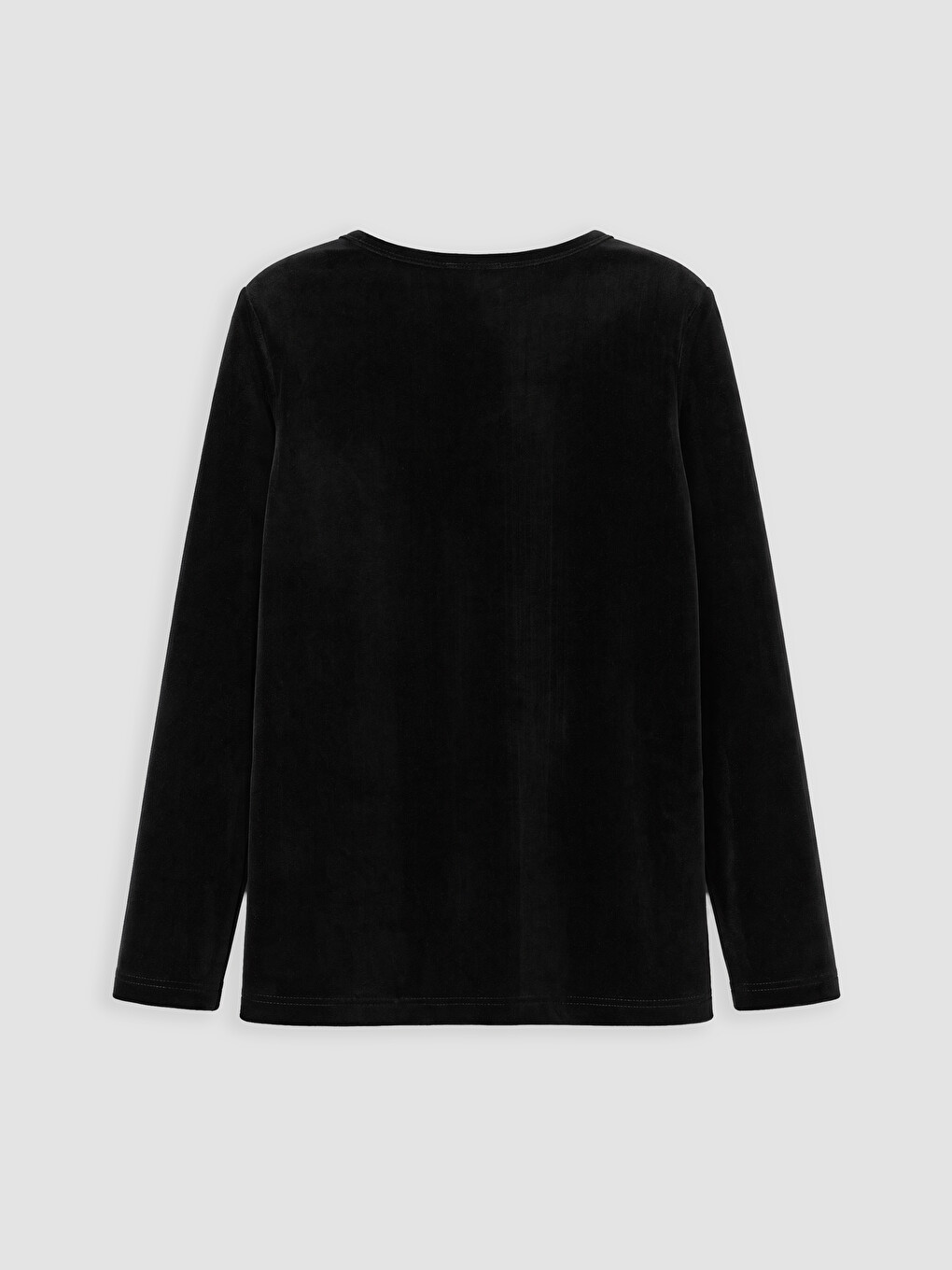 Crew Neck Girls' Velvet Blouse-2