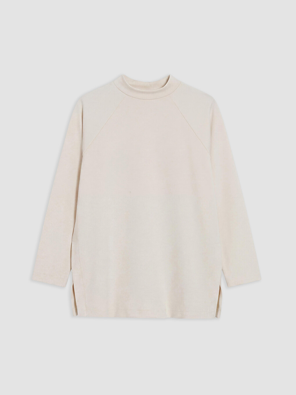 Bej Oversize Soft Touch Kadın Tunik-4