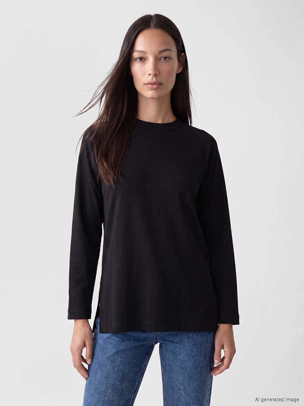 Siyah Oversize Soft Touch Kadın Tunik
