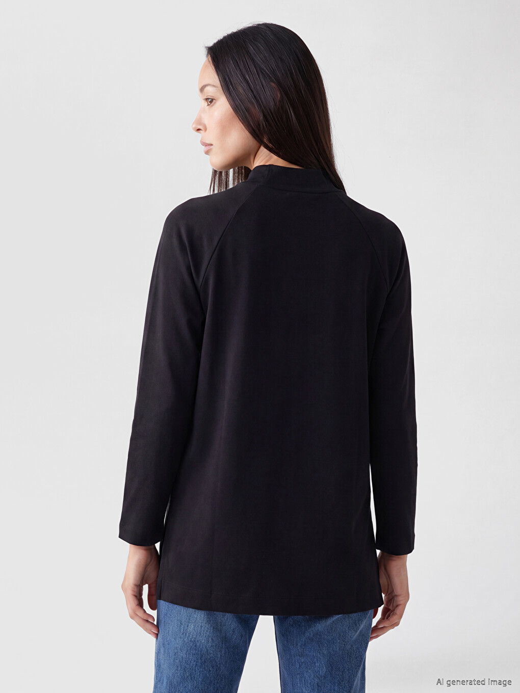 Siyah Oversize Soft Touch Kadın Tunik-3