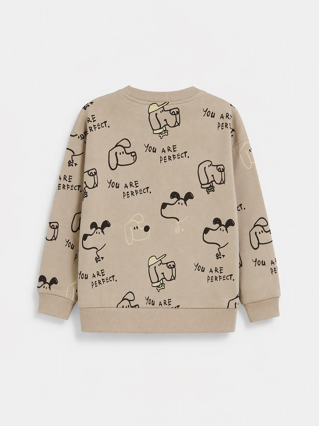 Bej 2'li Baskılı Erkek Çocuk Kalın Sweatshirt-4
