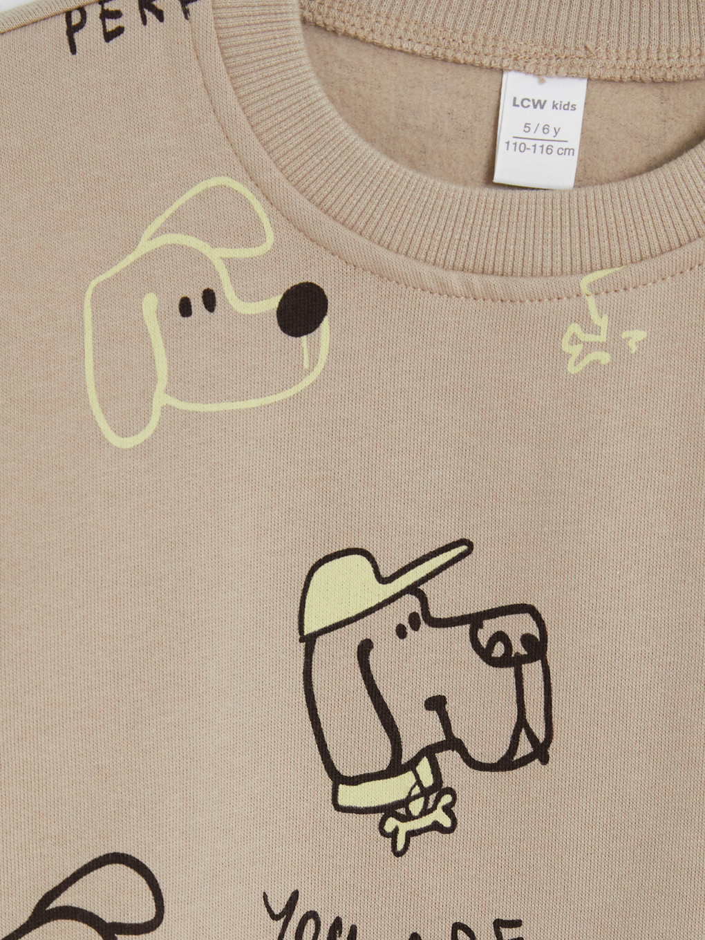 Bej 2'li Baskılı Erkek Çocuk Kalın Sweatshirt-5