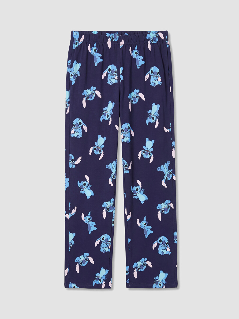 Lacivert Stitch Baskılı Kadın Pijama Takım-8