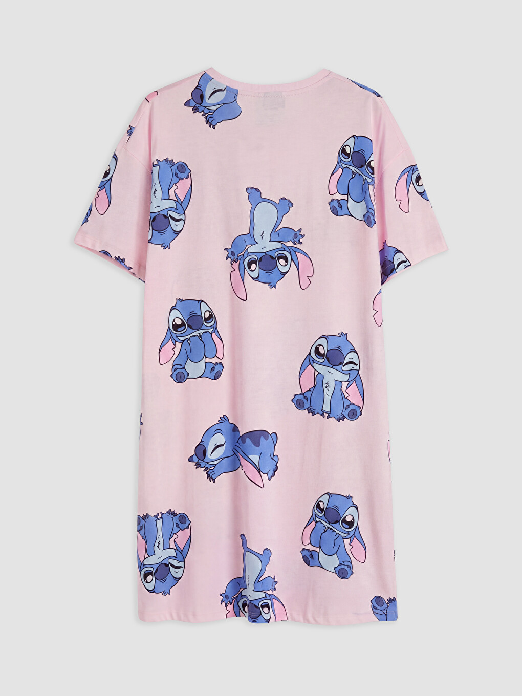 Pembe Stitch Baskılı Kadın Gecelik-5