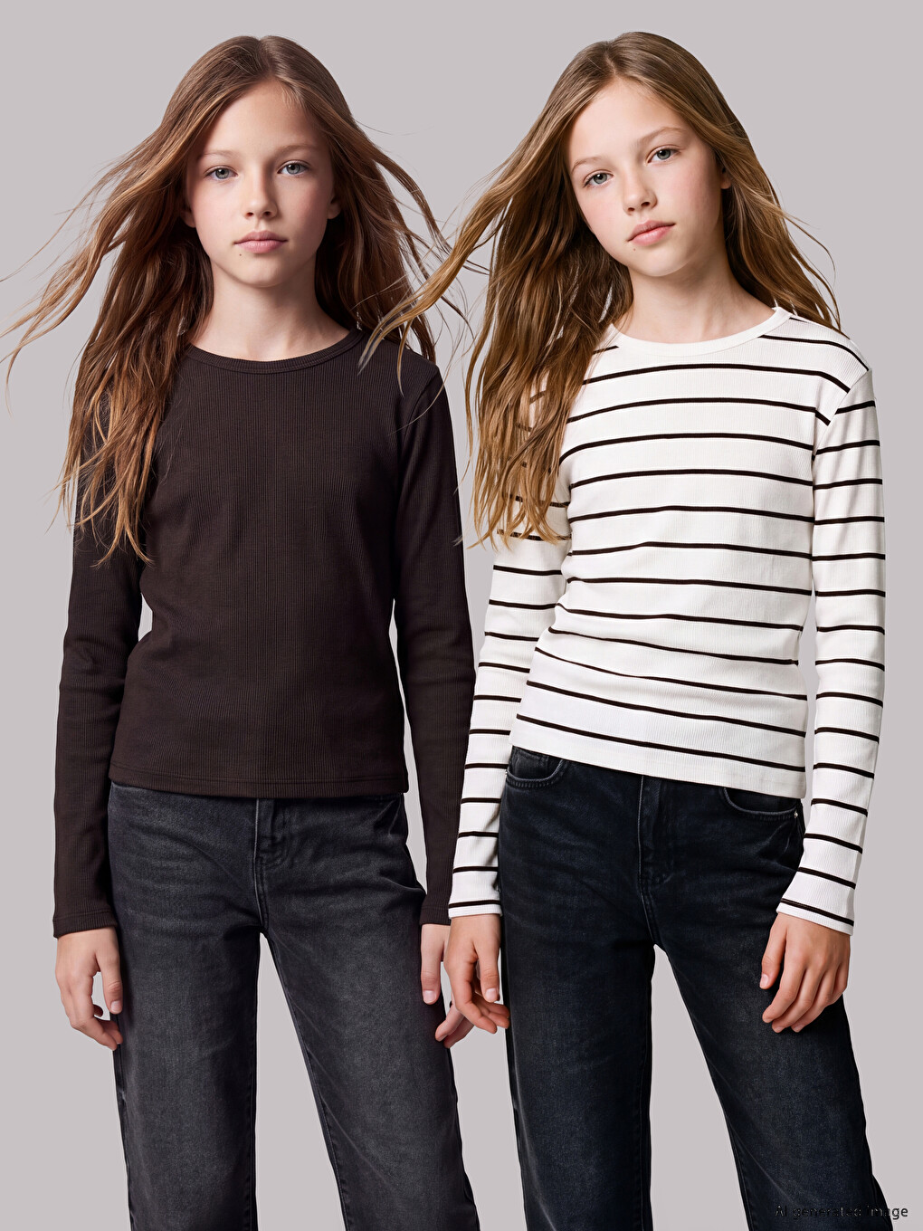 Ribbed Girls' T-shirt 2 Pack