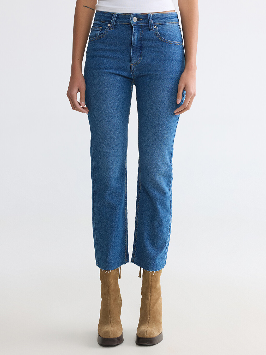 Yüksek Bel Slim Fit Kadın Jean Pantolon-1