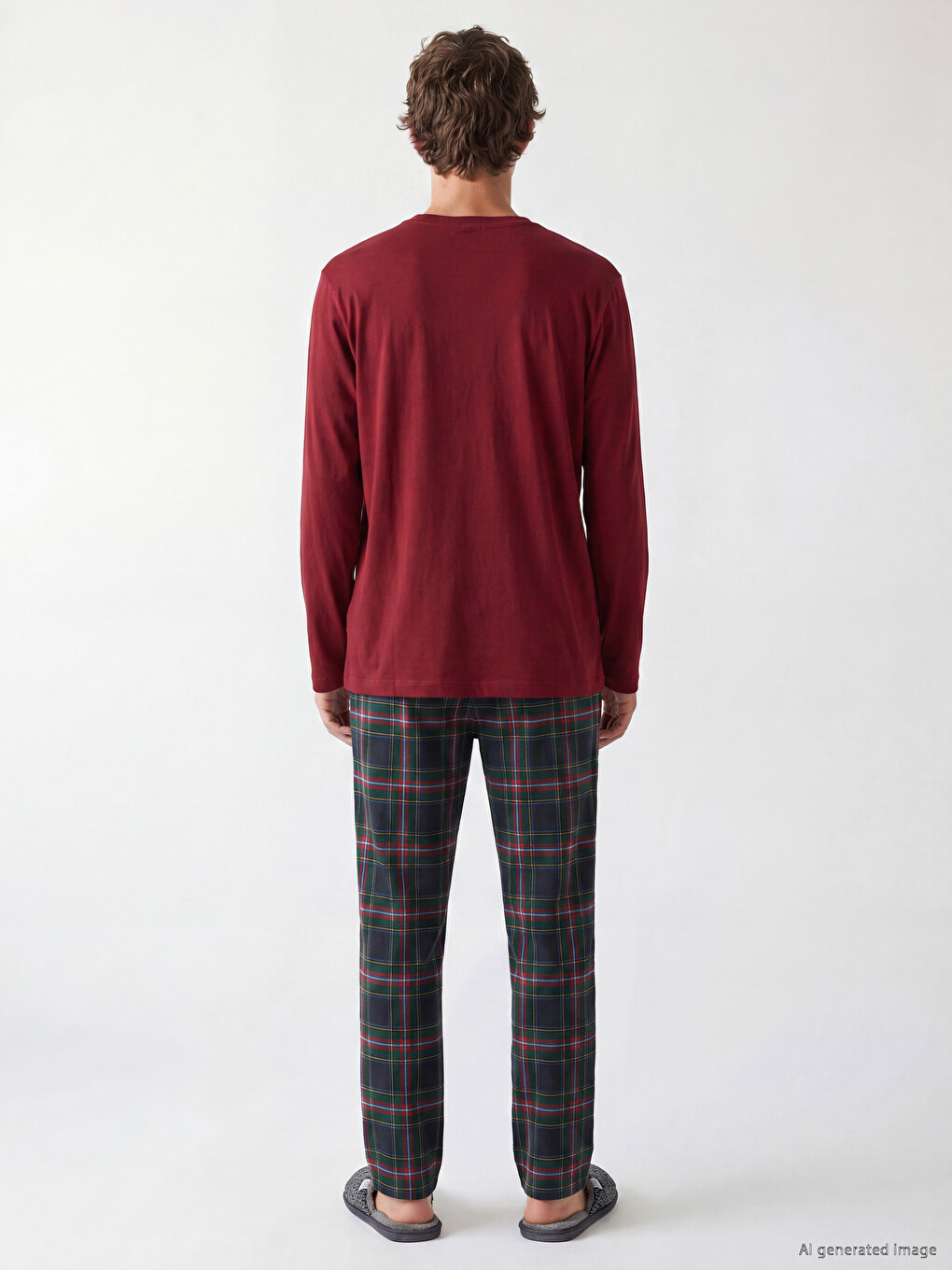 Bordo Harry Potter Baskılı Erkek Pijama Takım-2