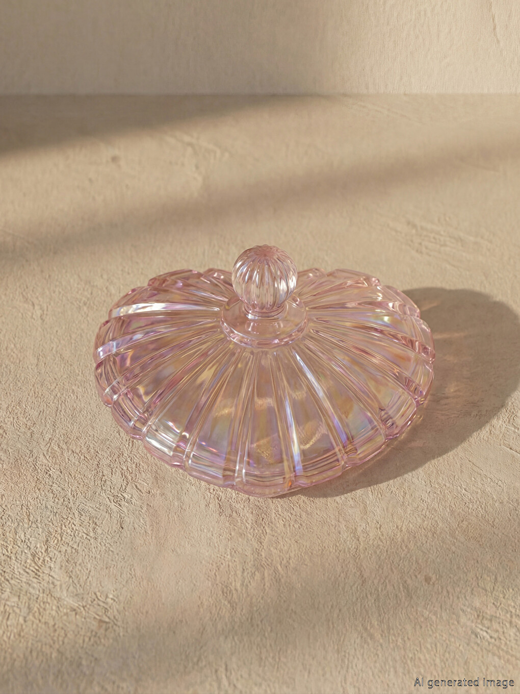 Heart Patterned Glass Sugar Bowl 9 Cm-1
