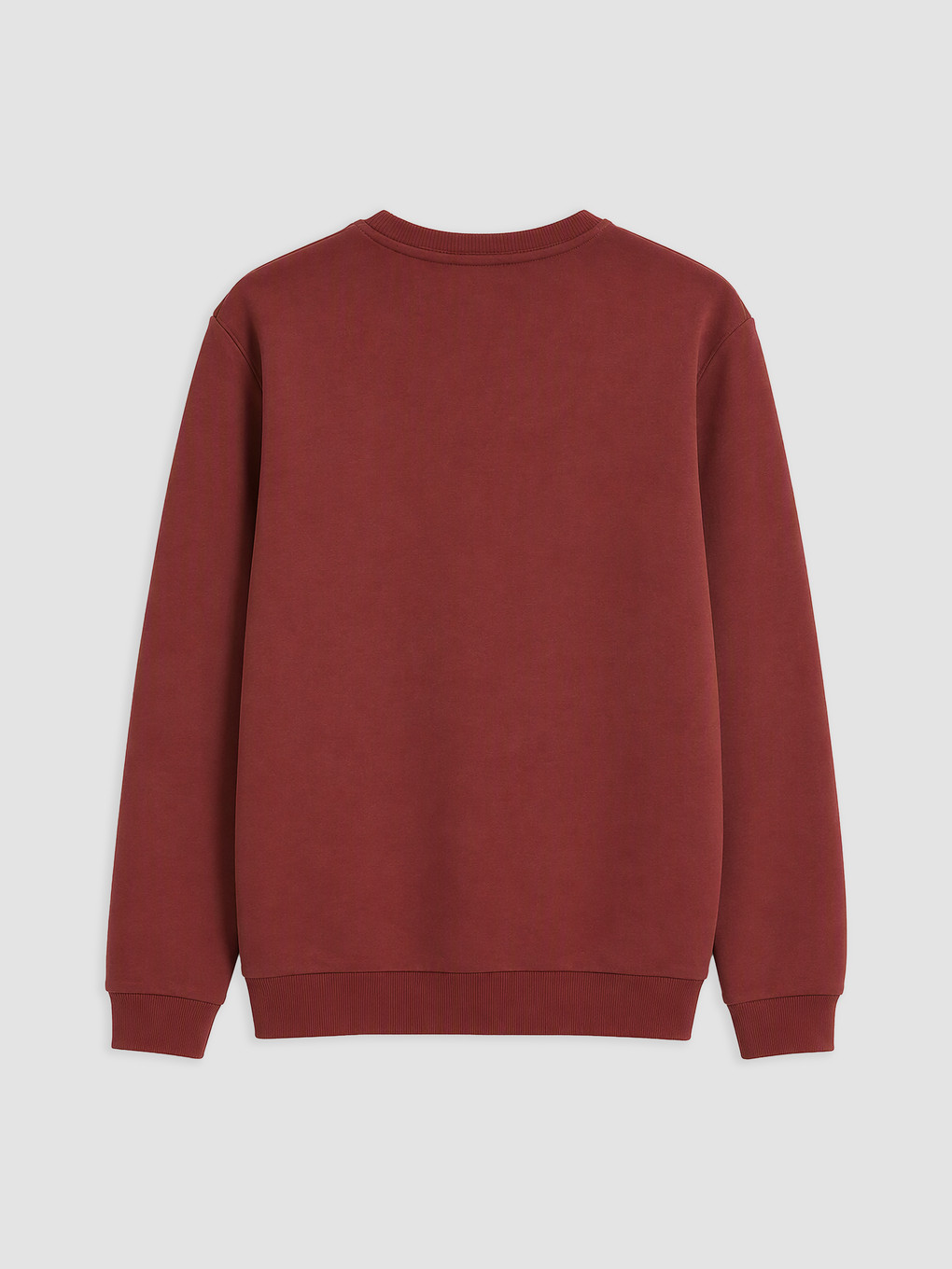 Bordo Bisiklet Yaka Baskılı Sweatshirt-5