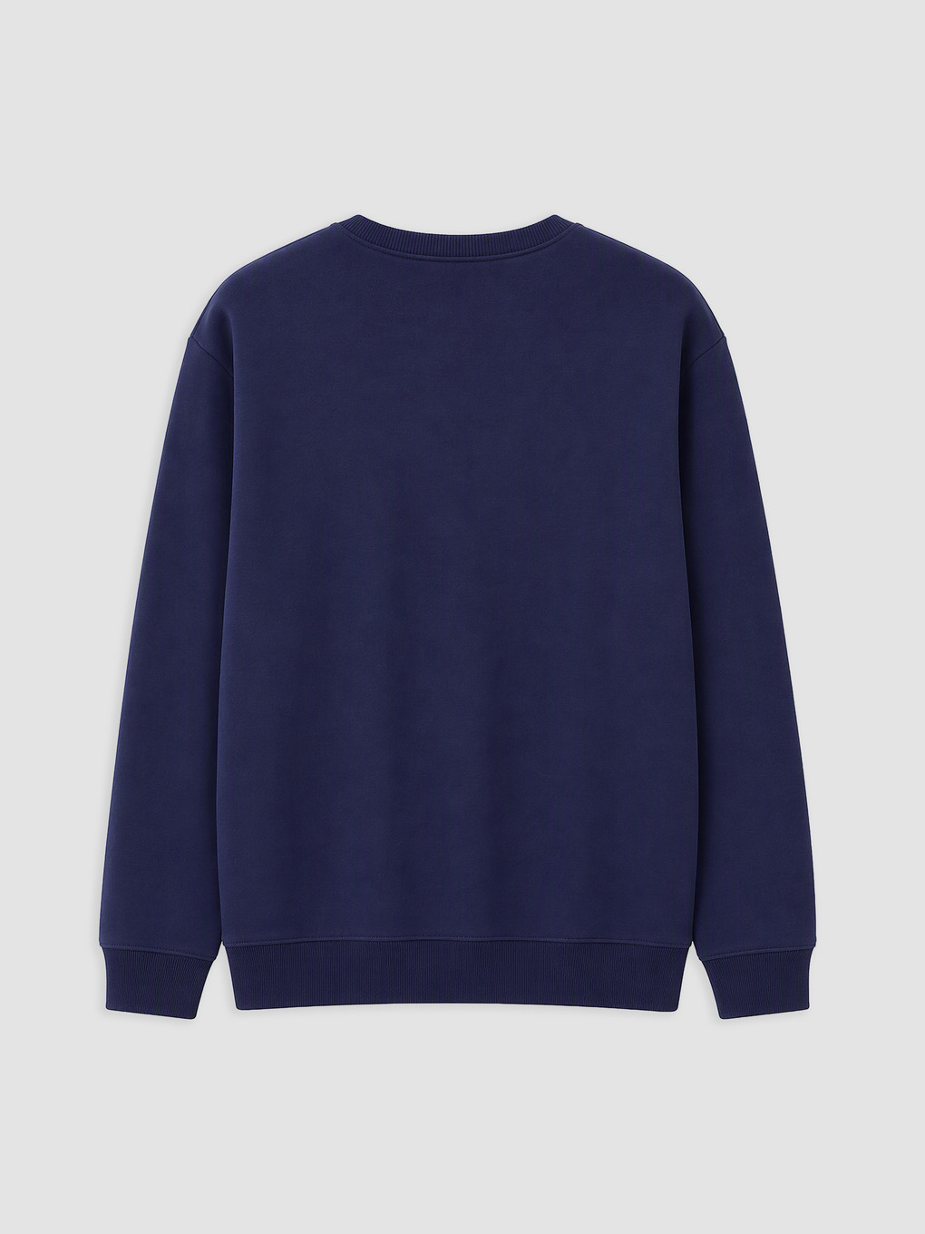 Lacivert Bisiklet Yaka Baskılı Erkek Sweatshirt-5