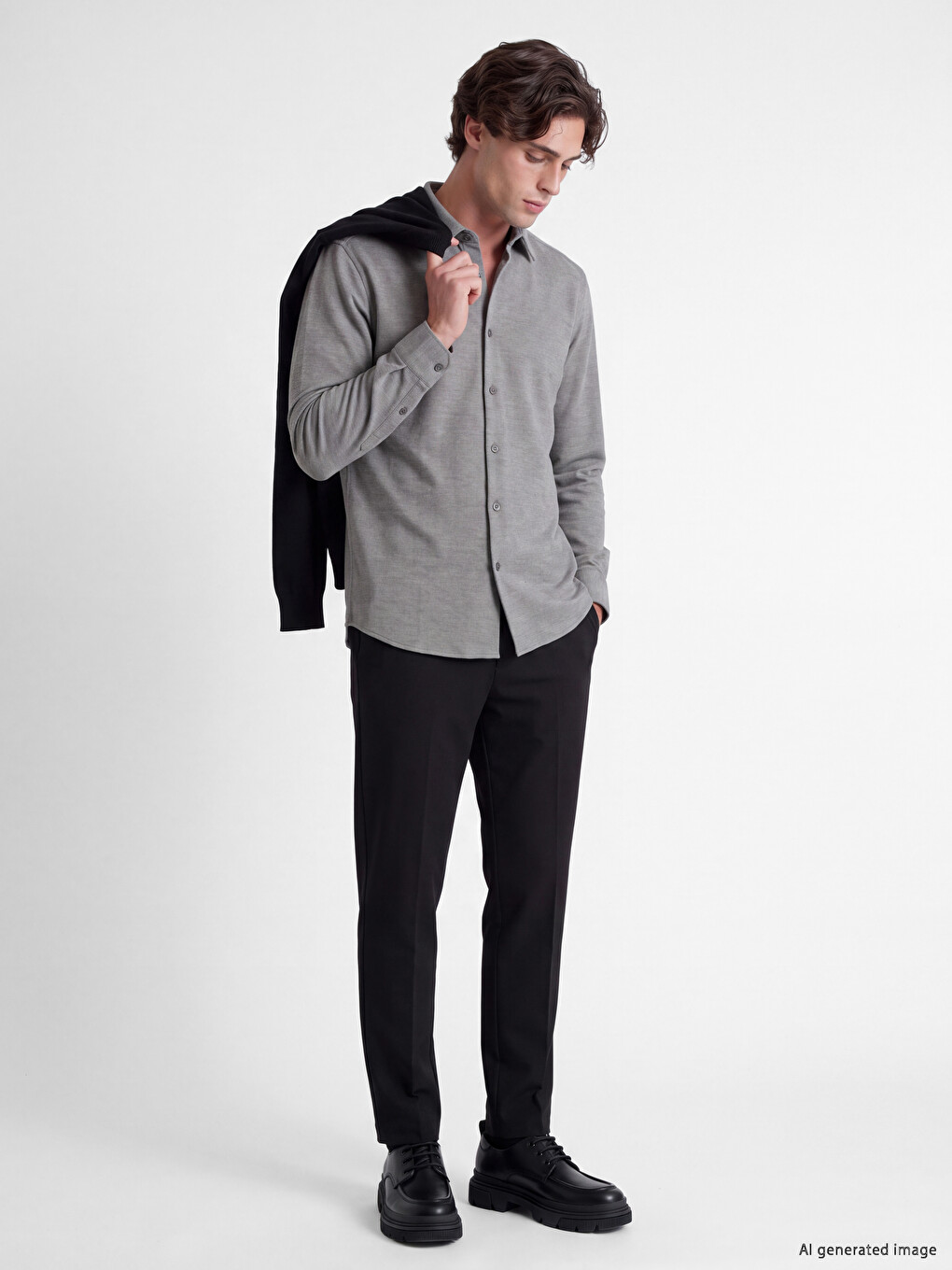 Regular Fit Men's Textured Shirt-1