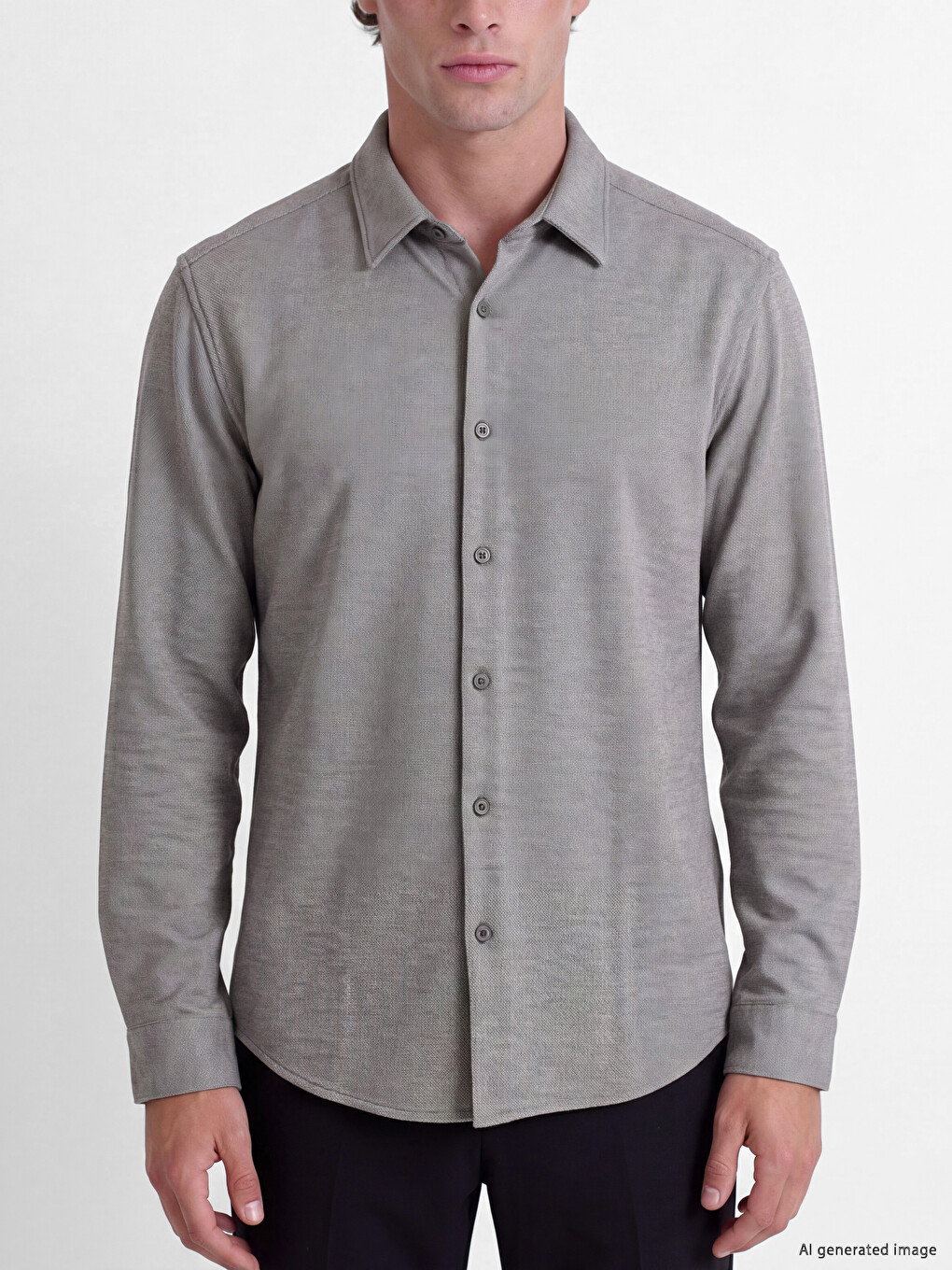 Regular Fit Men's Textured Shirt-2