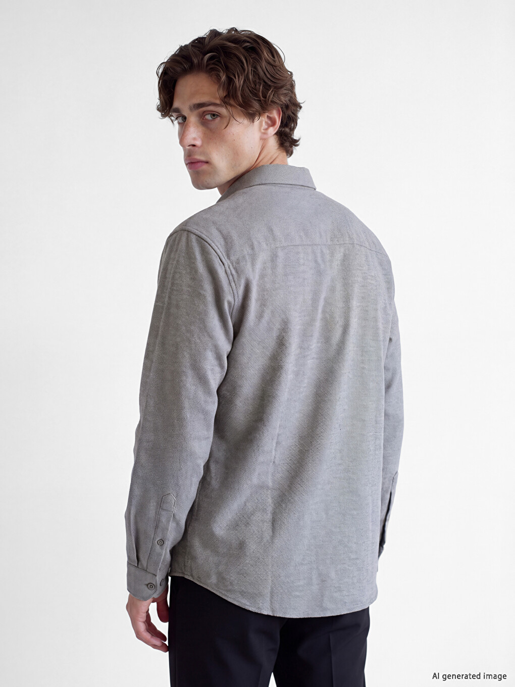 Regular Fit Men's Textured Shirt-3