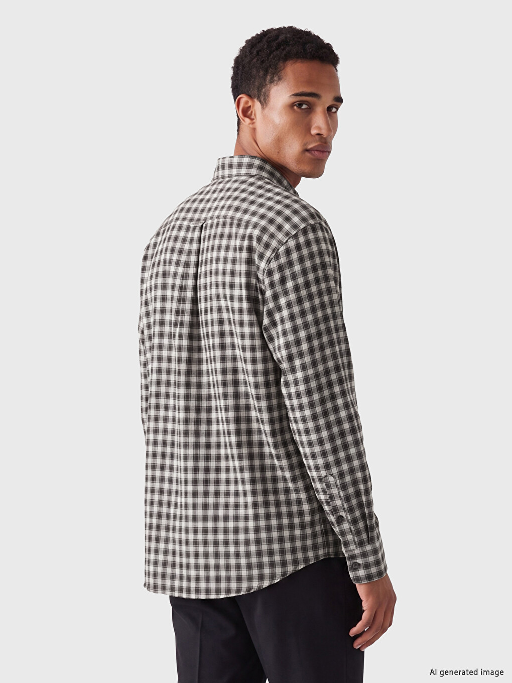 Standard Fit Plaid Gabardine Men's Shirt-2