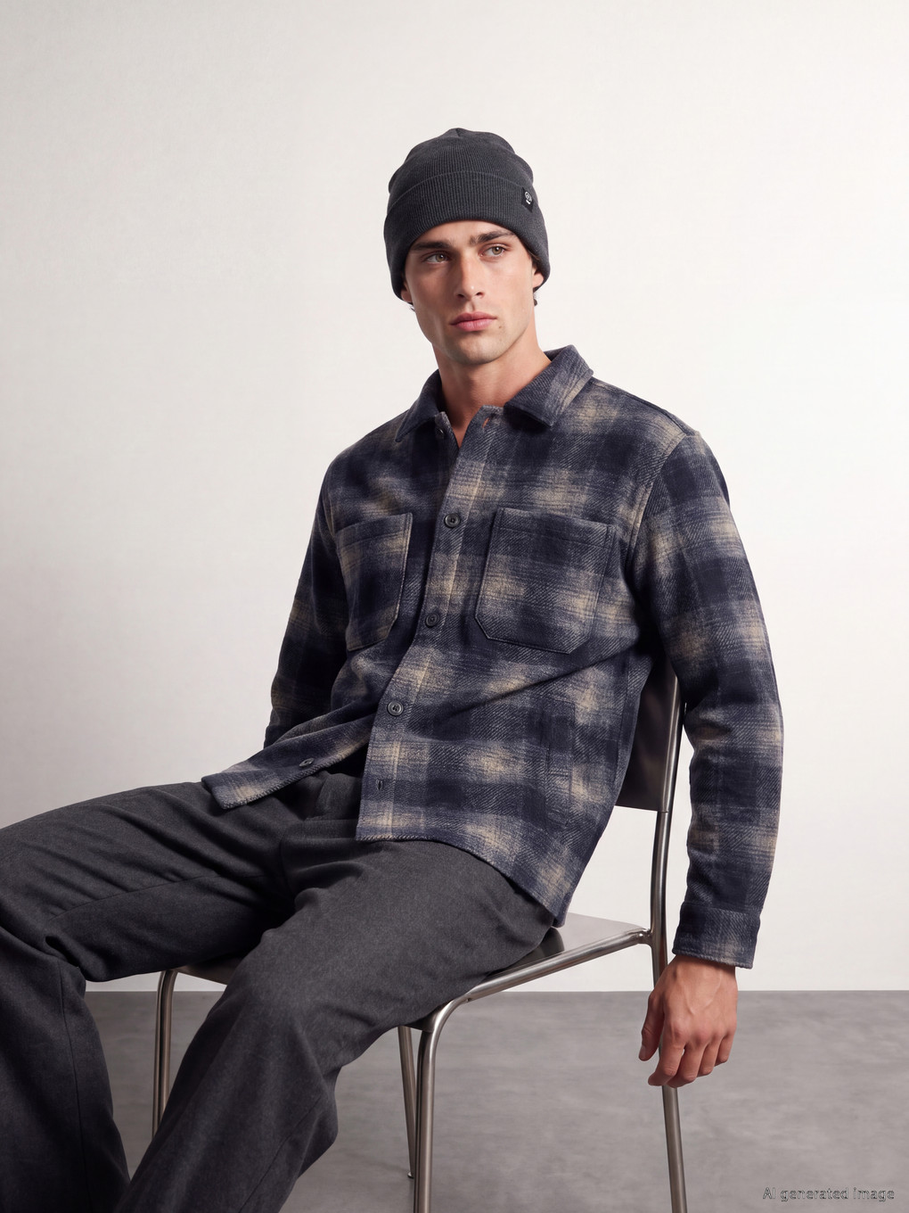 Regular Fit Ekose Erkek Oduncu Gömlek Ceket
