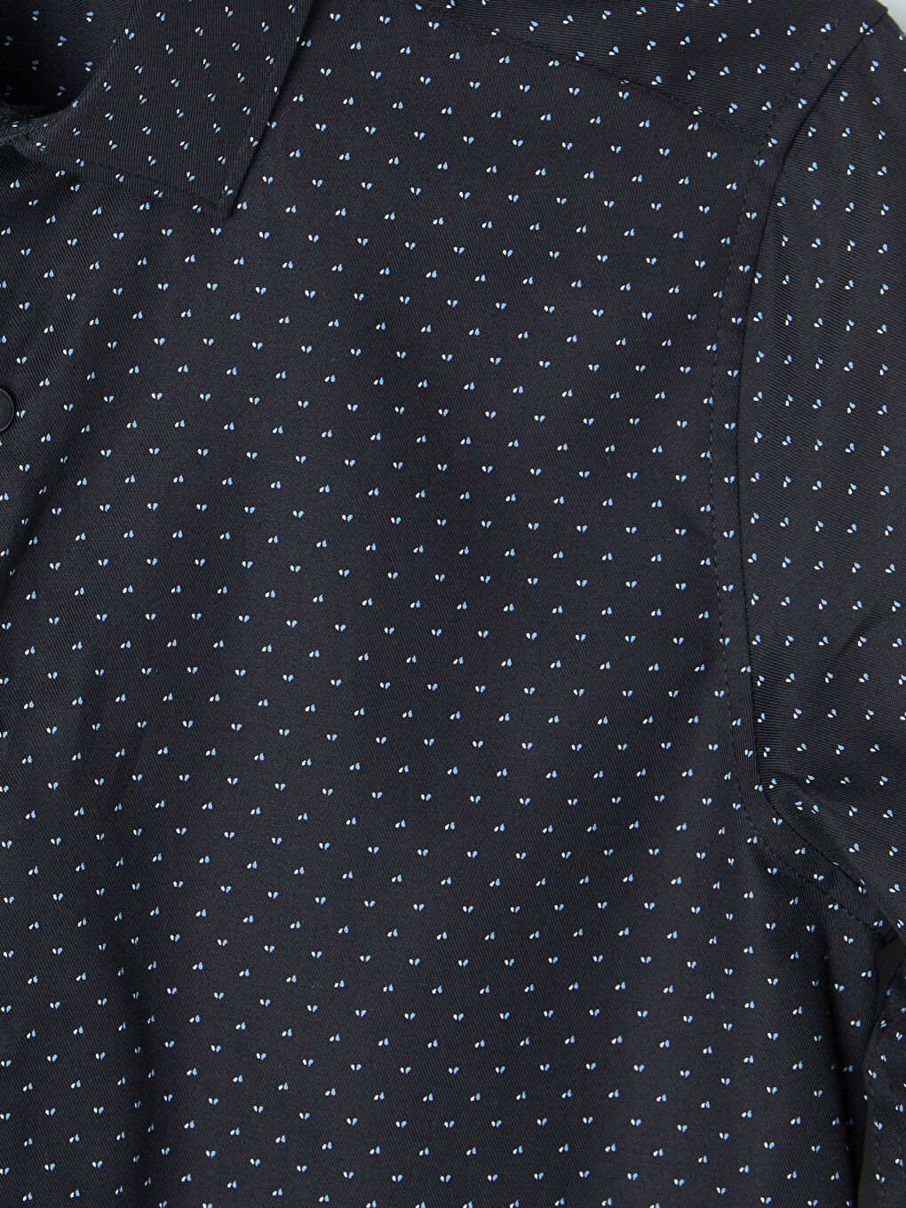 Slim Fit Printed Twill Men's Shirt-5