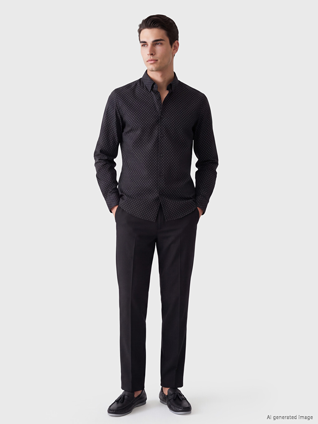 Slim Fit Printed Twill Men's Shirt-1