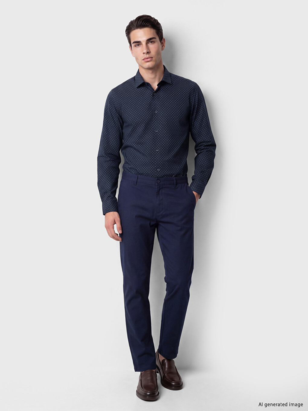 Slim Fit Printed Twill Men's Shirt-1