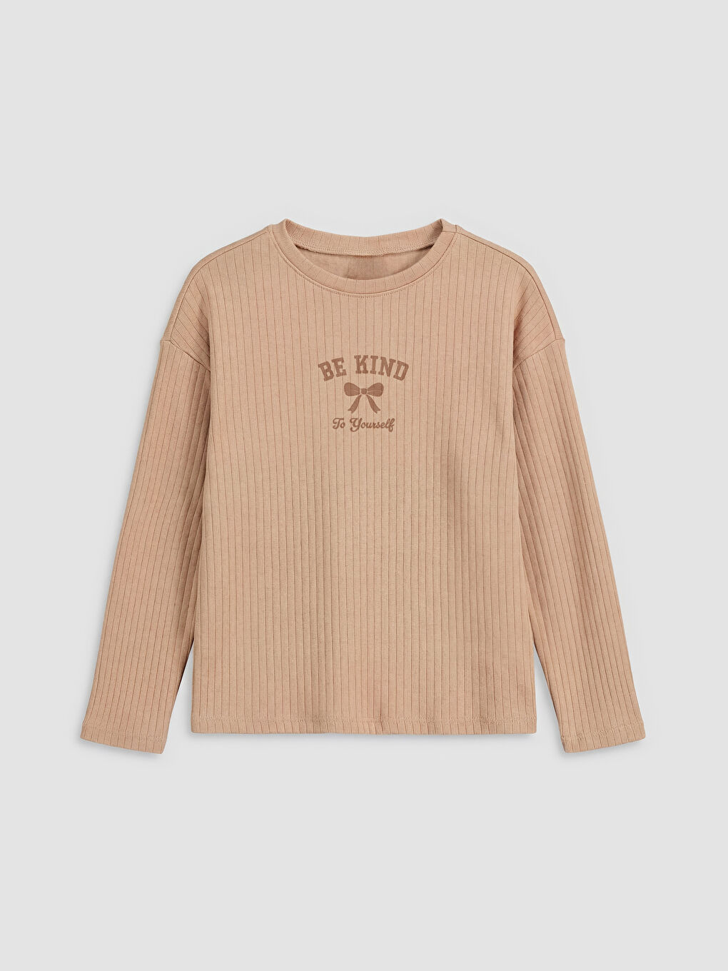 Kahverengi Bisiklet Yaka Kız Çocuk Pijama Takım-1