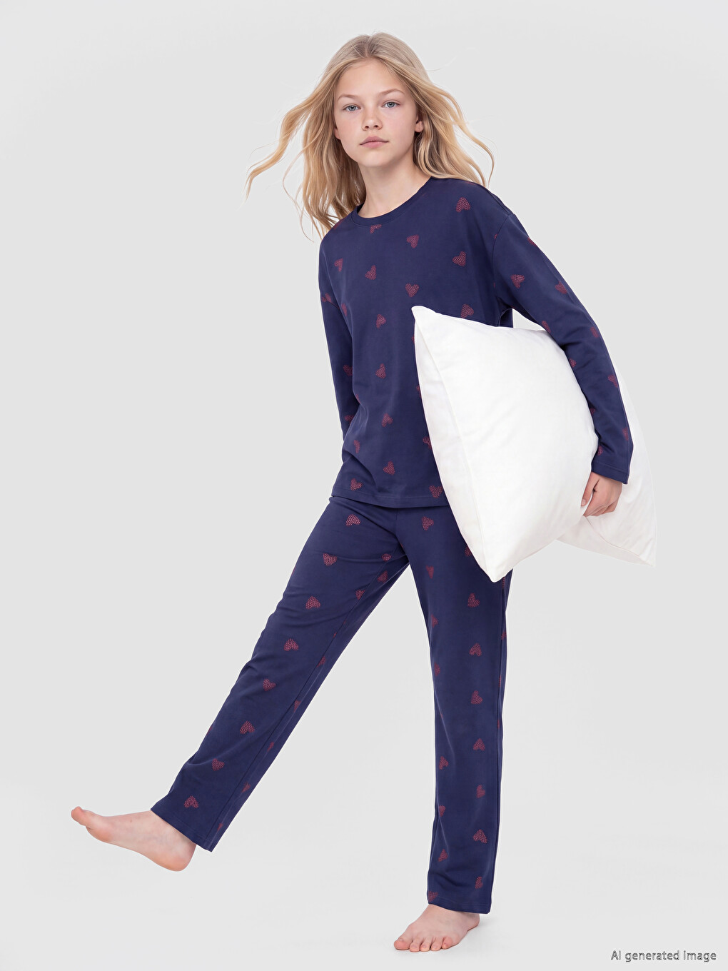 Patterned Girls' Pyjamas Set-1