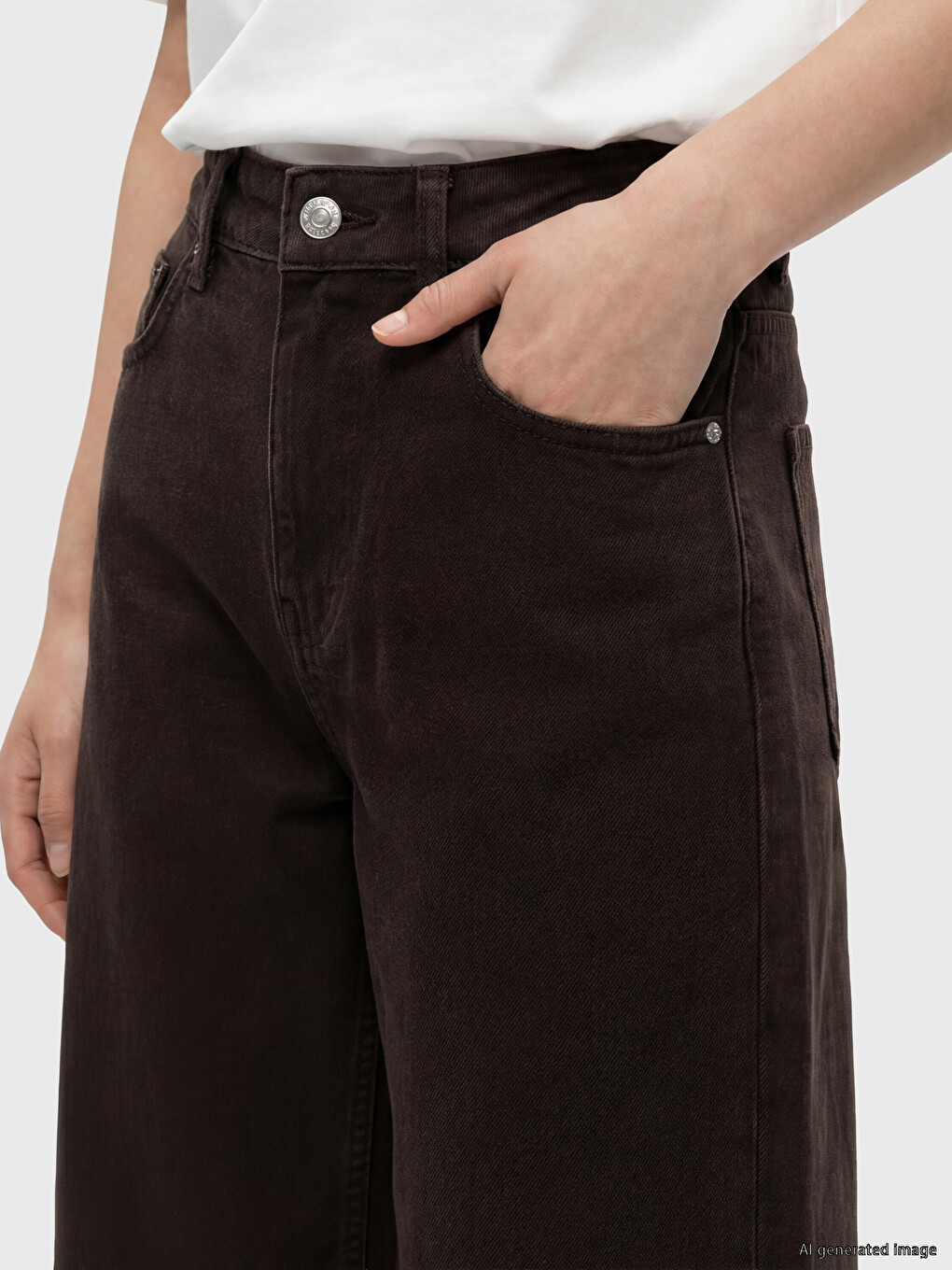 High Waisted Wideleg Women's Jeans-2