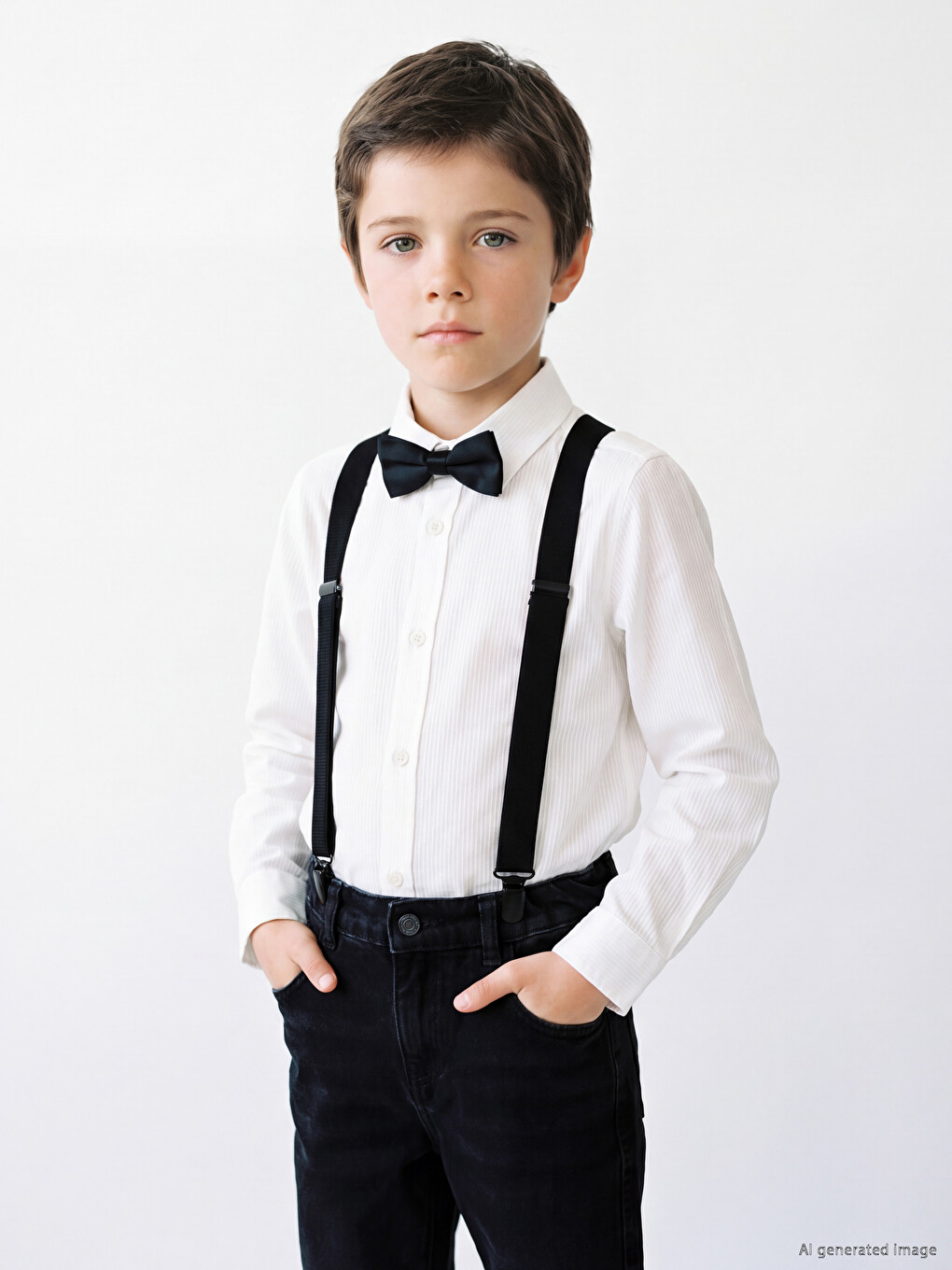 Boys' Pants Suspender And Bow Tie