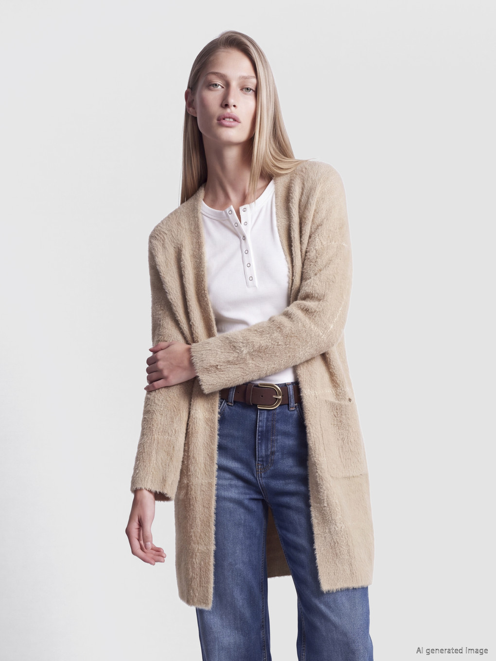 Shawl Collar Plaid Women's Knitwear Plush Cardigan