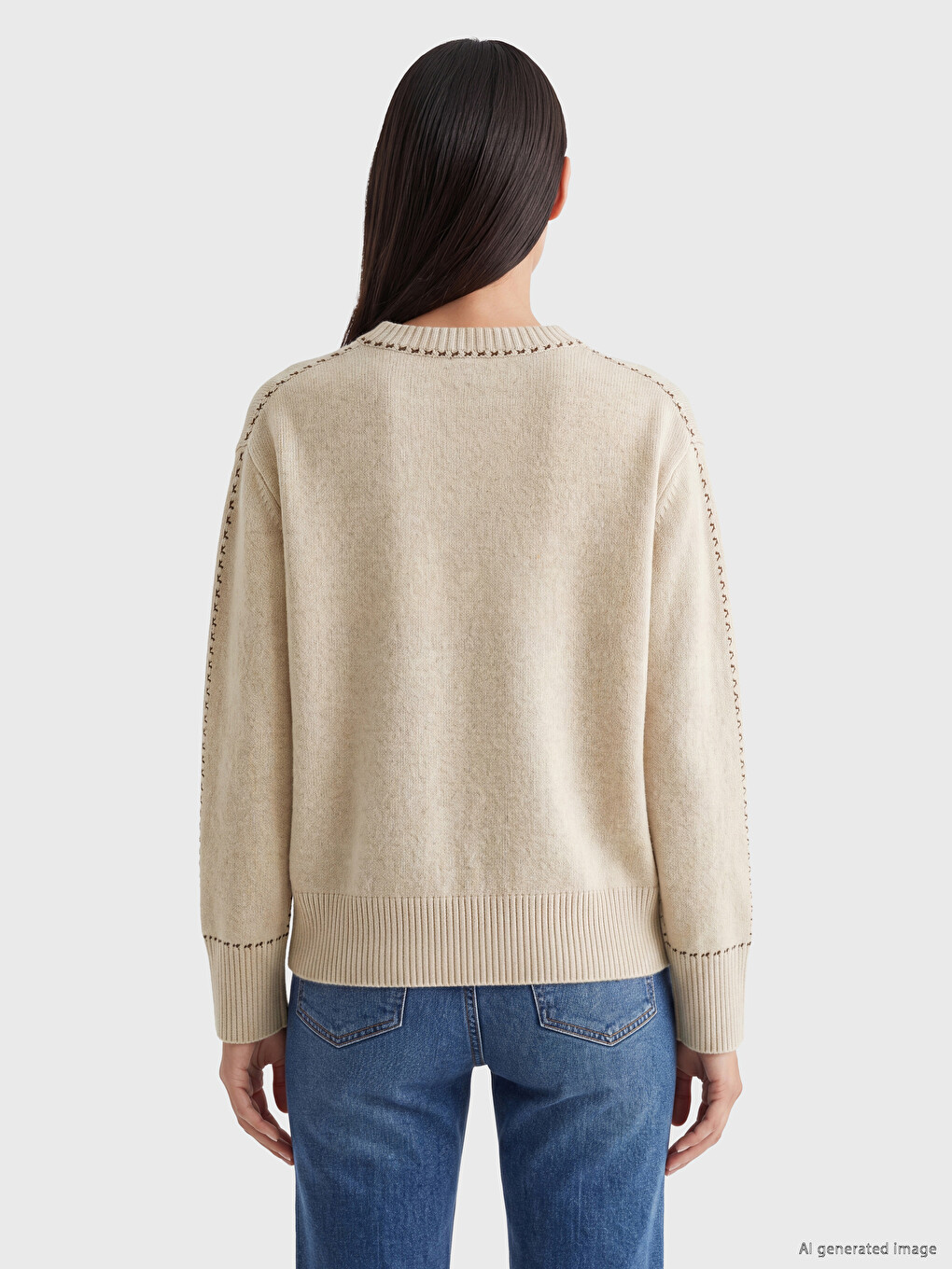 Wool Blended Women's Knitwear Sweater-3