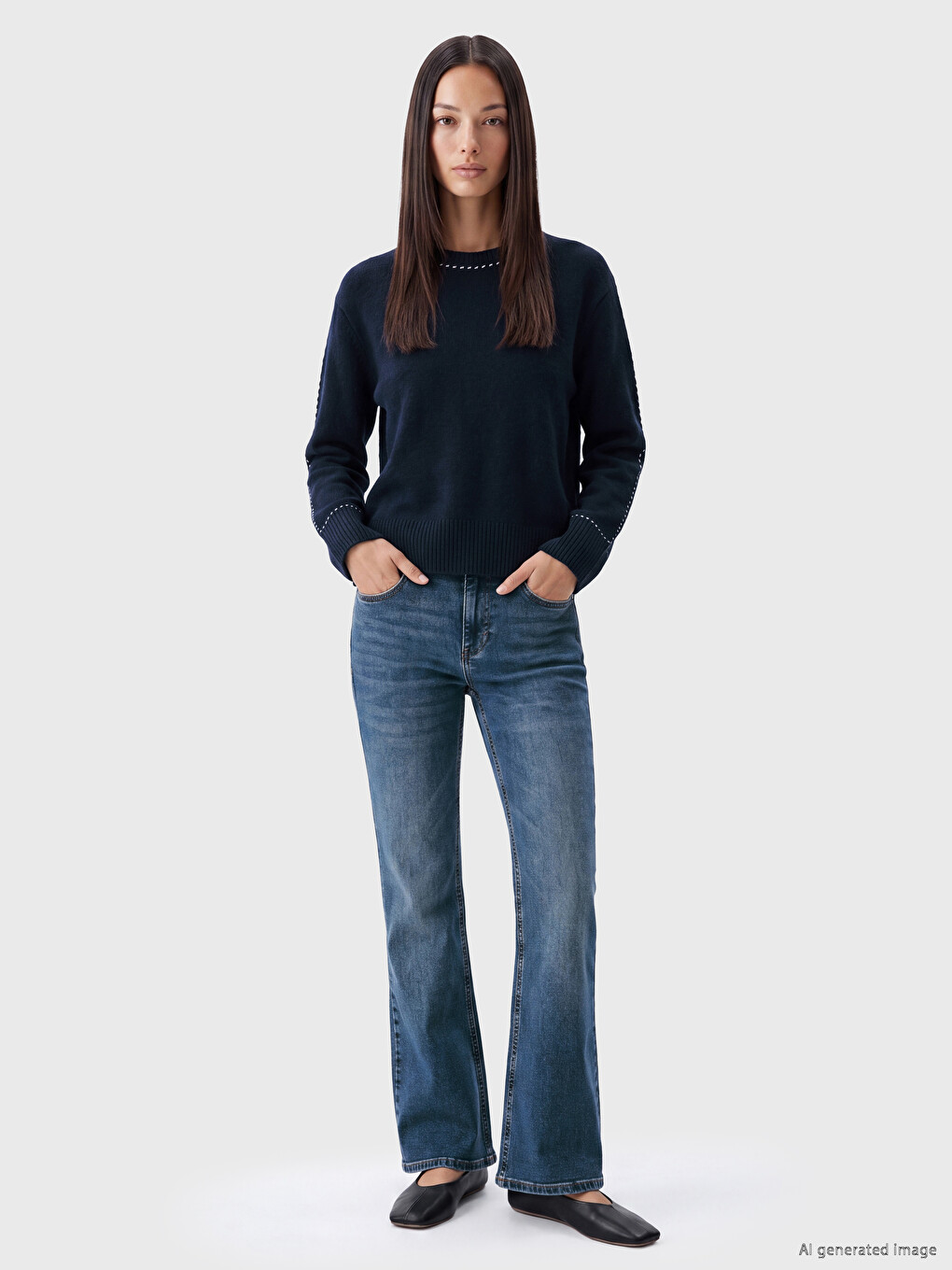 Wool Blended Women's Knitwear Sweater-1