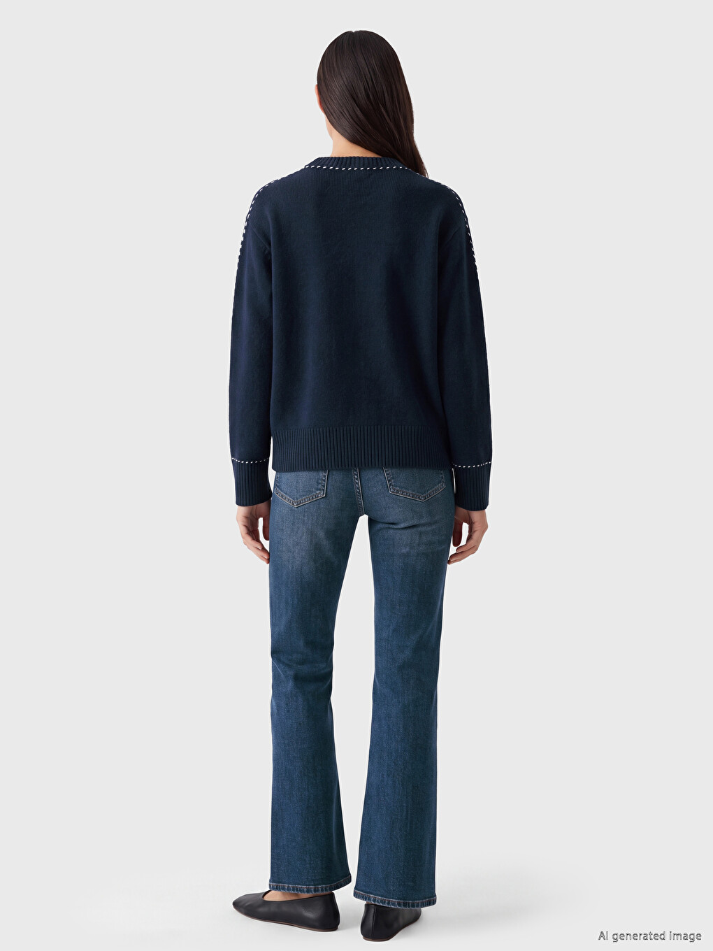 Wool Blended Women's Knitwear Sweater-3