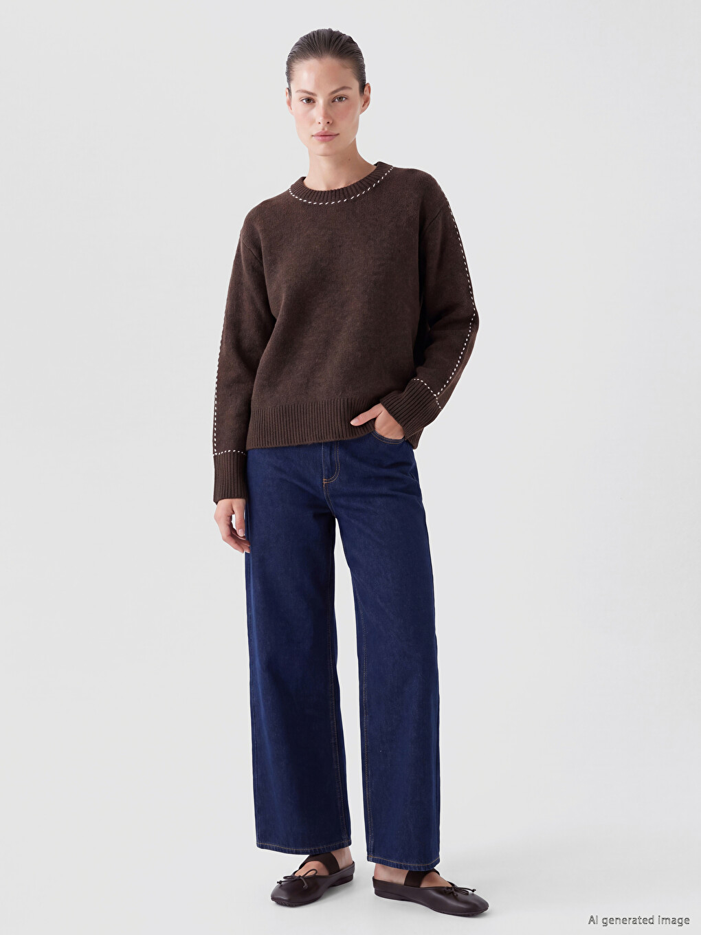 Wool Blended Women's Knitwear Sweater-1