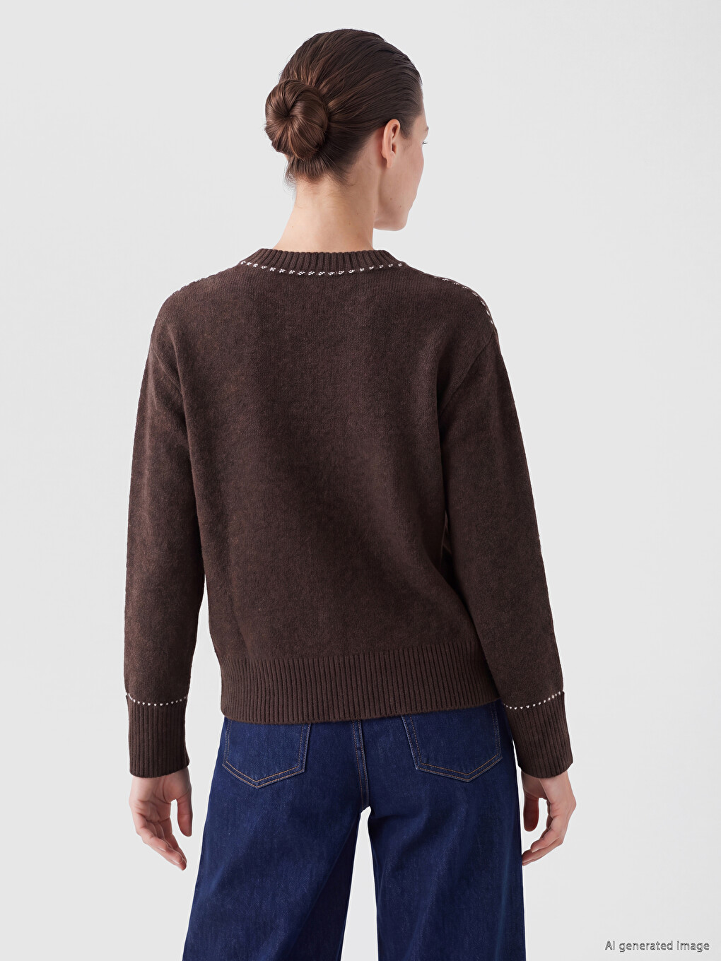 Wool Blended Women's Knitwear Sweater-3