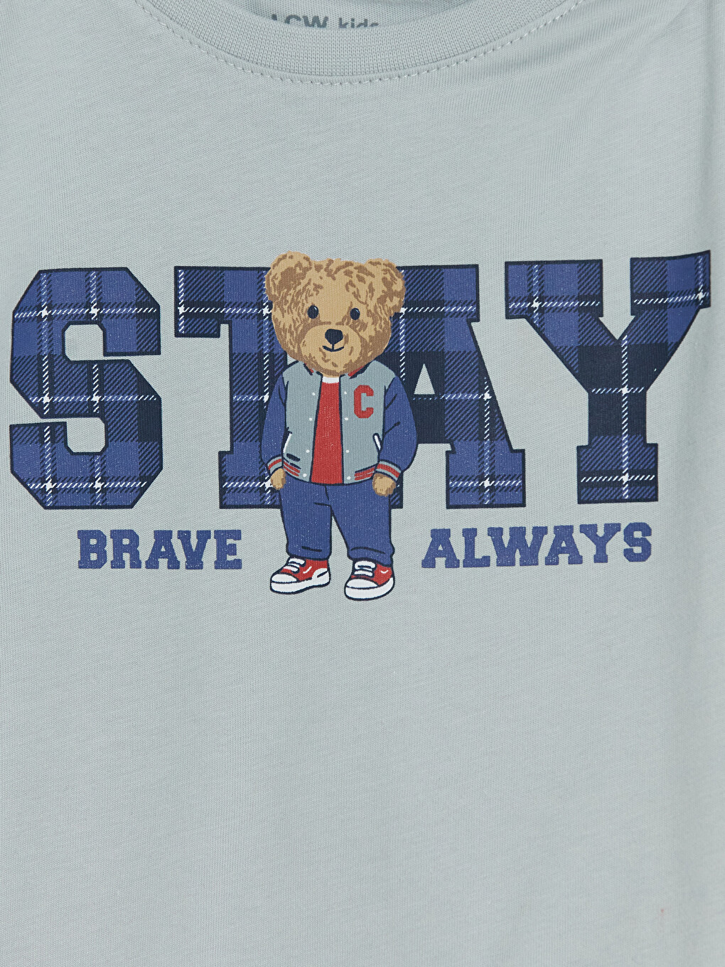 Gri Bisiklet Yaka Baskılı Erkek Çocuk Pijama Takım-2