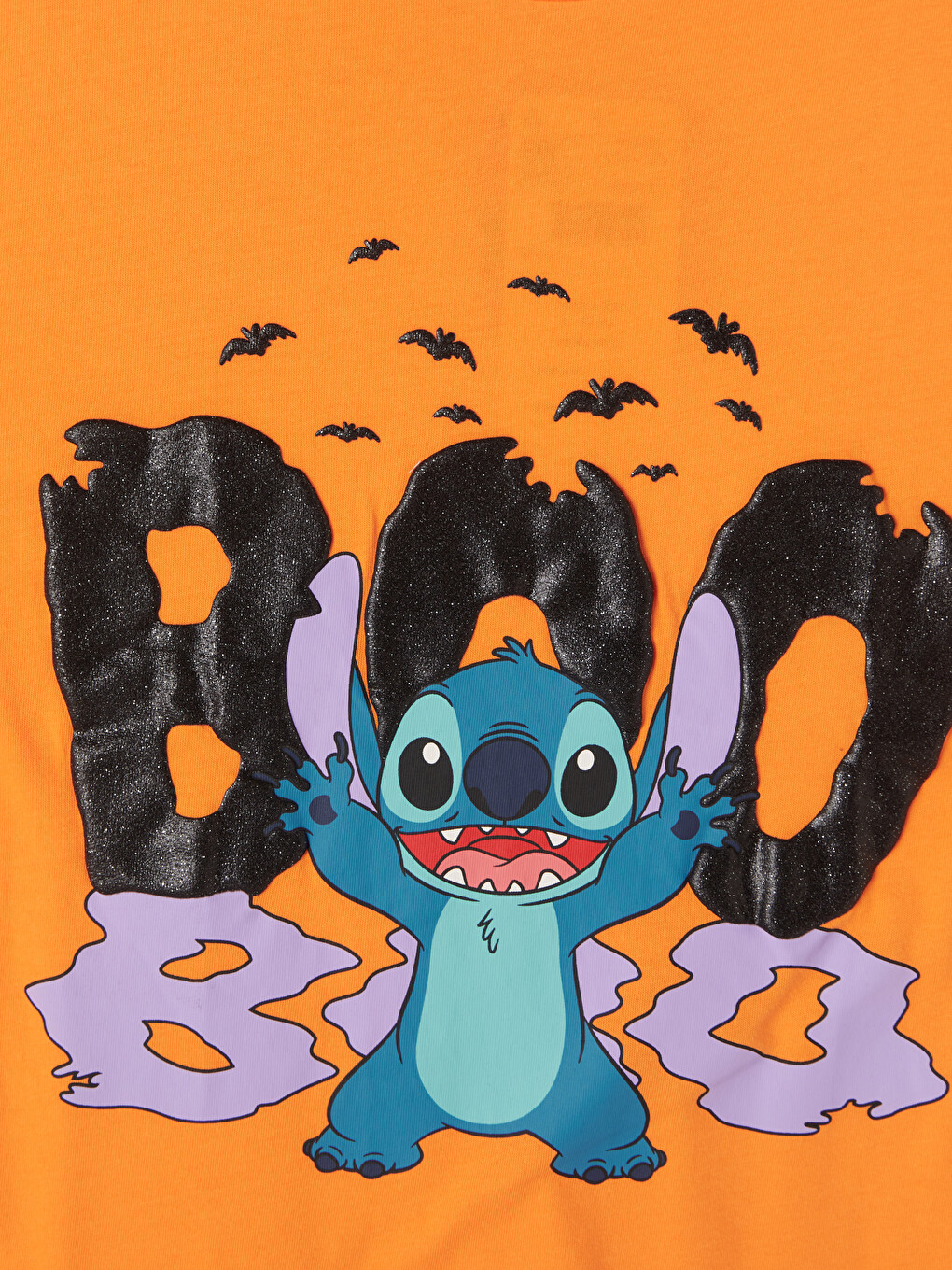 Crew Neck Lilo & Stitch Printed Girls' T-shirt-2