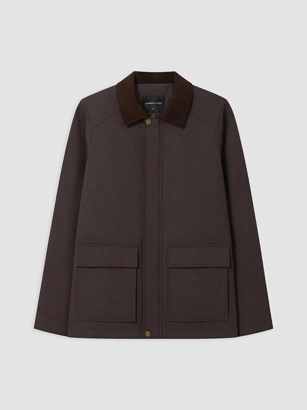 Kahverengi Regular Fit Kontrast Yaka Erkek Mont-4