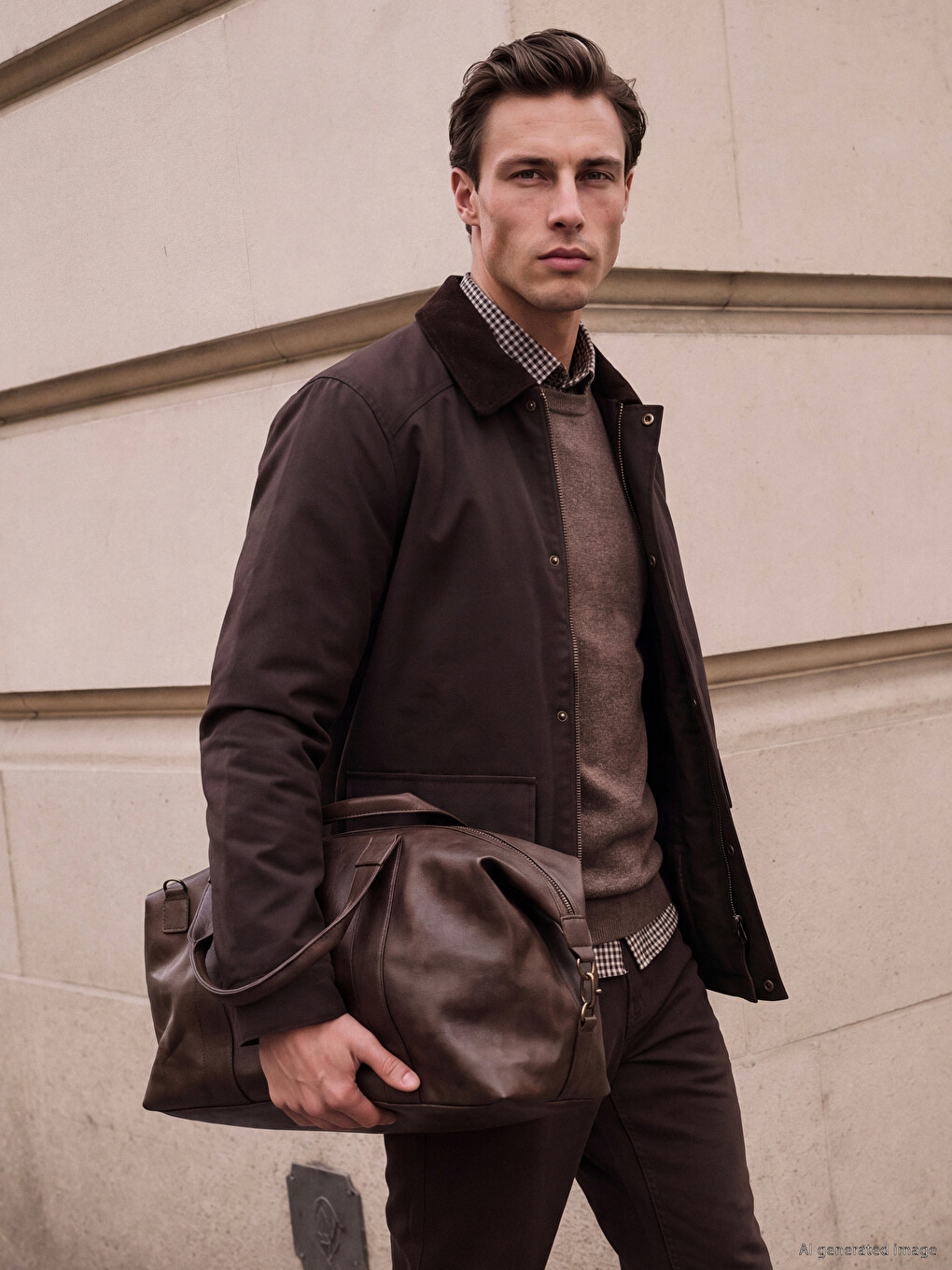 Man Brown Jacket