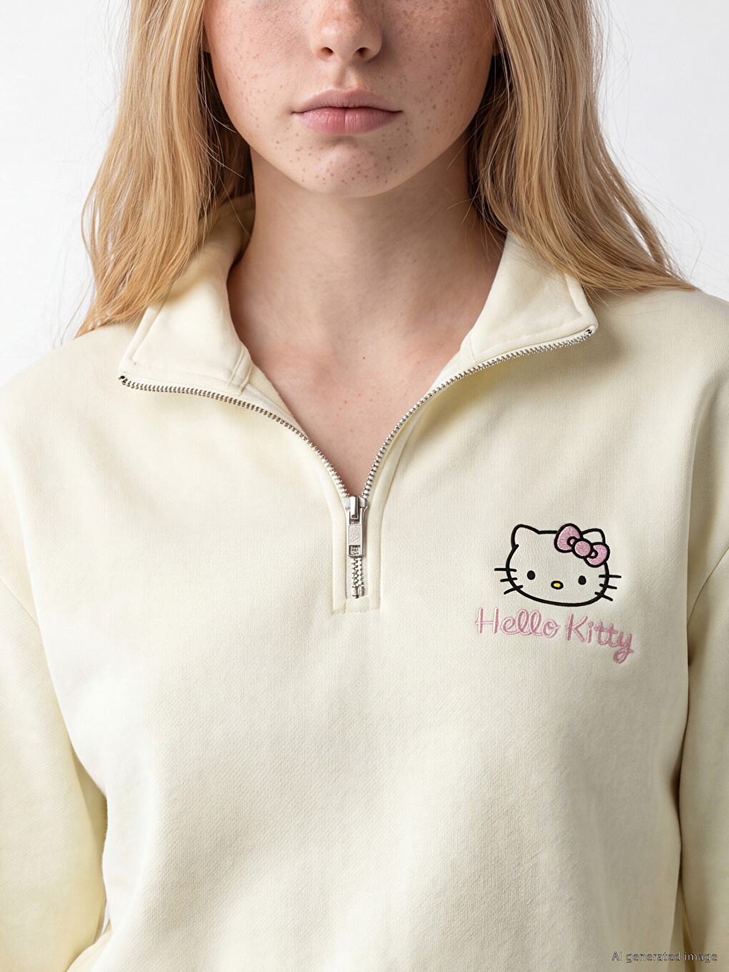 Woman Beige Sweatshirt-2