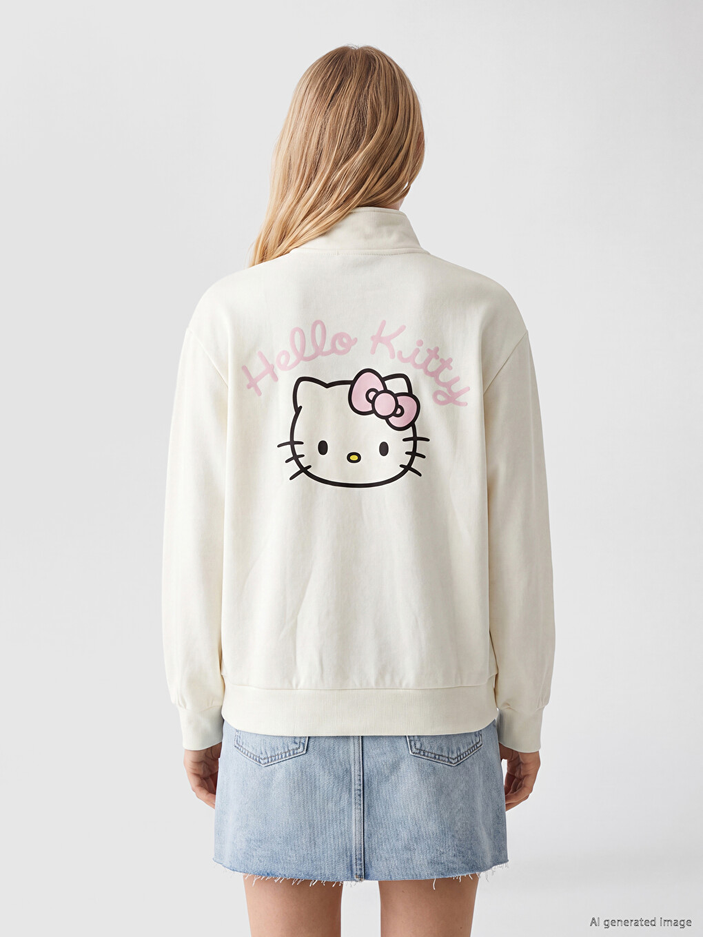 Woman Beige Sweatshirt-3