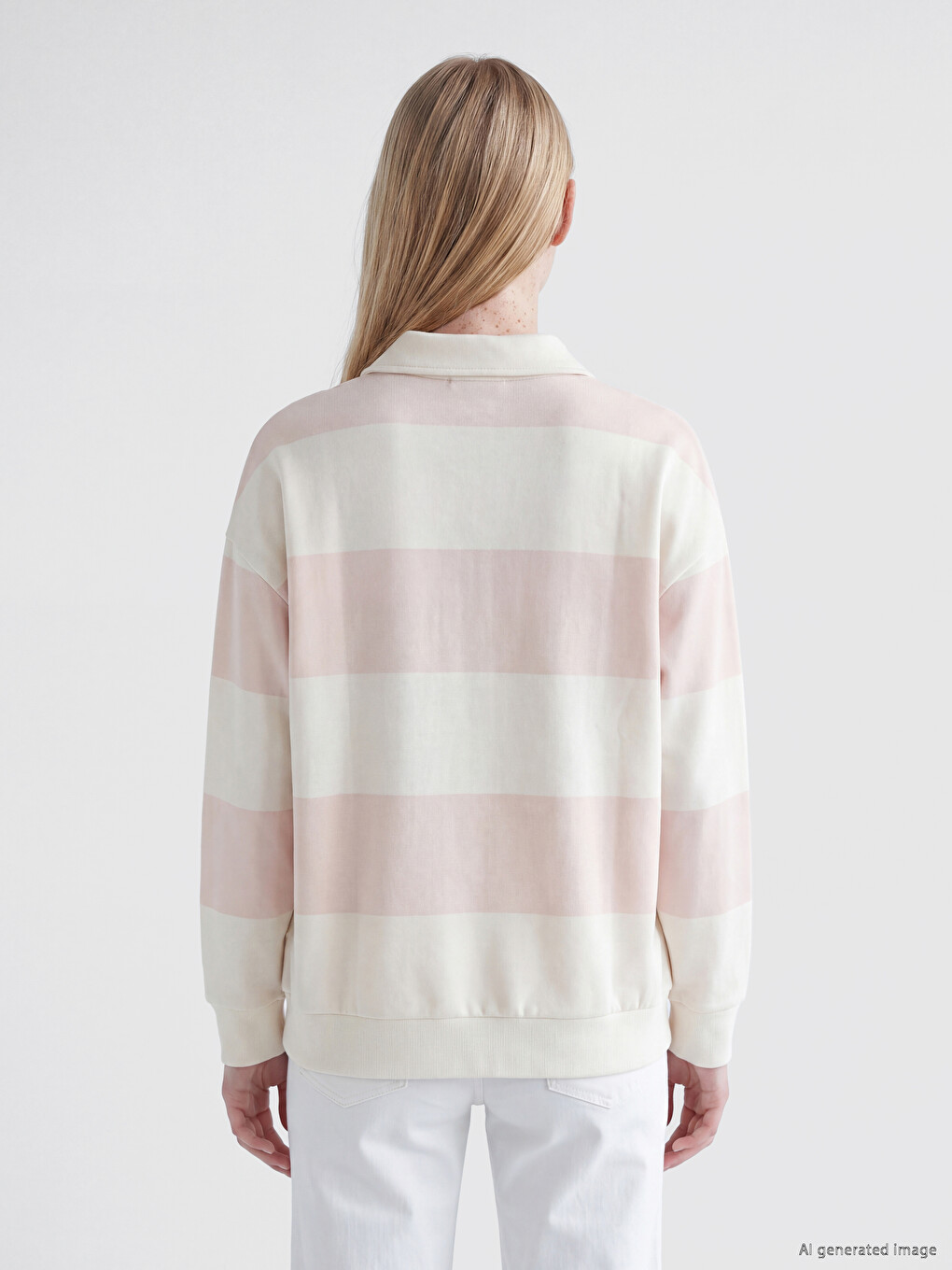 Hello Kitty Printed Women's Striped Sweatshirt-3