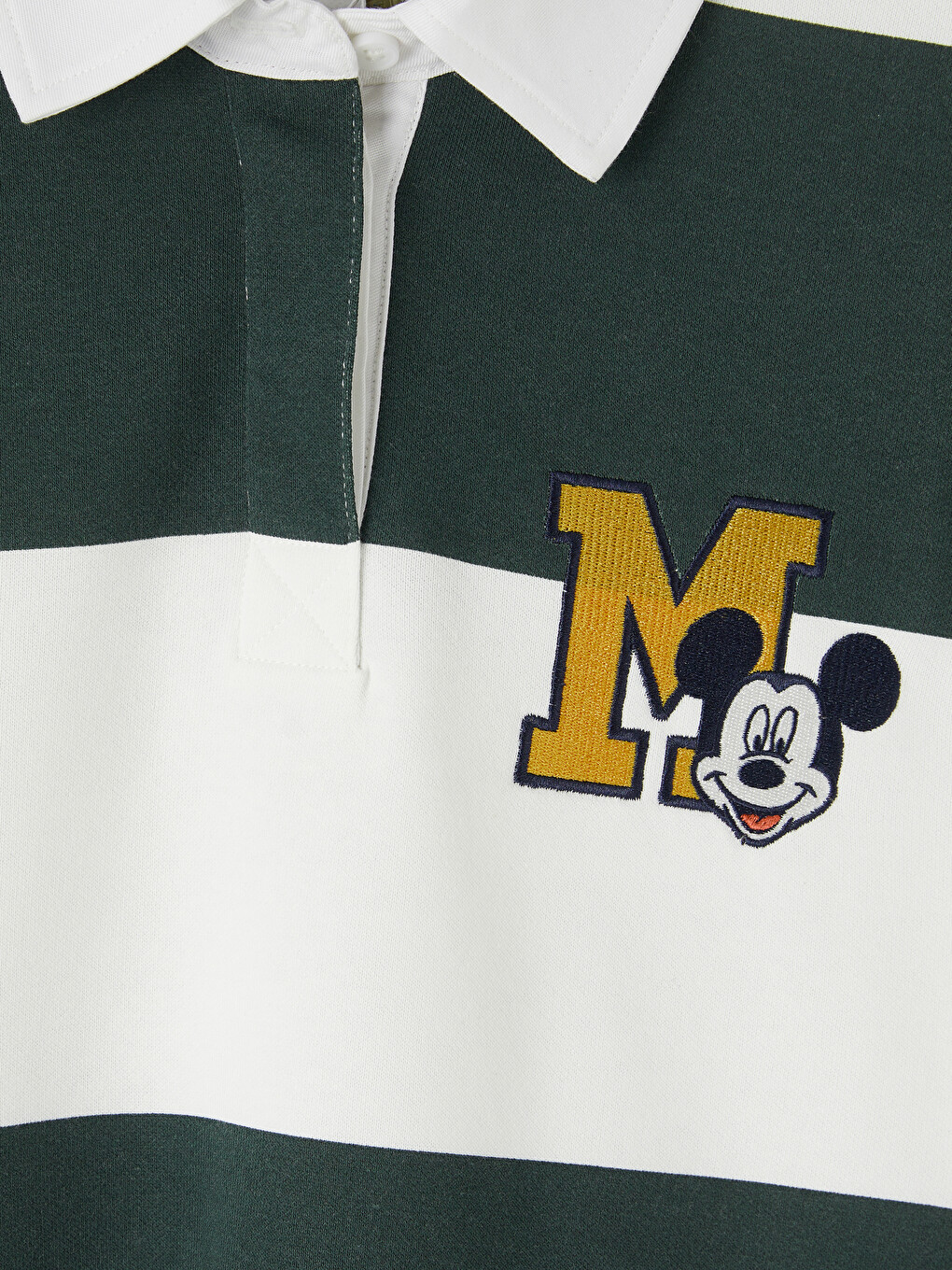 Polo Yaka Mickey Mouse Nakışlı Kadın Sweatshirt-5