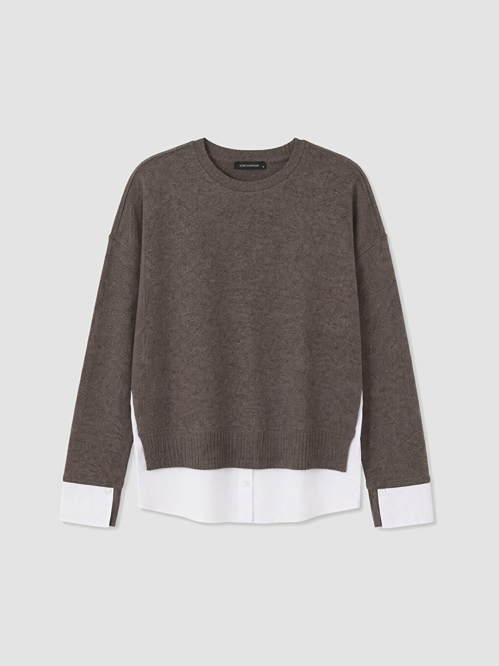 Crew Neck Shirt Look Women's Sweatshirt-4