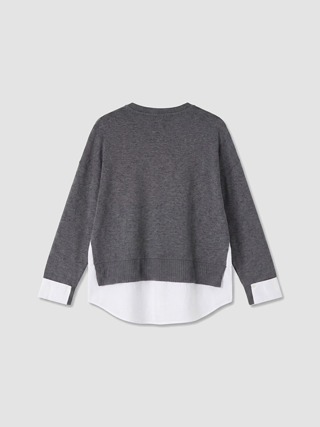 Crew Neck Shirt Look Women's Sweatshirt-6