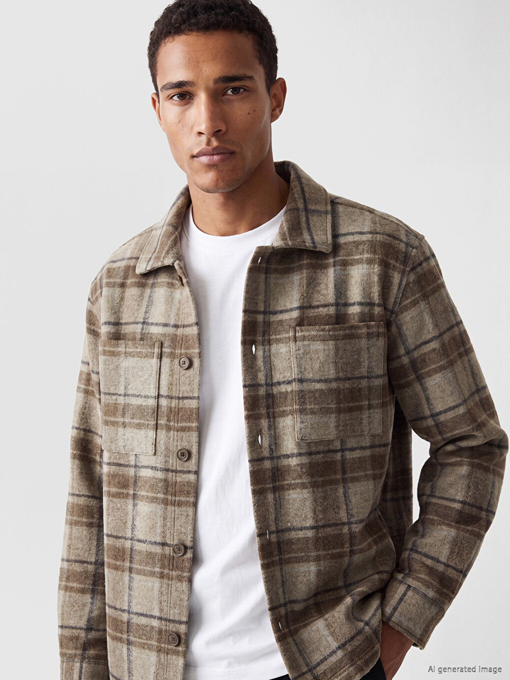 Regular Fit Plaid Men's Lumberjack Shirt Jacket