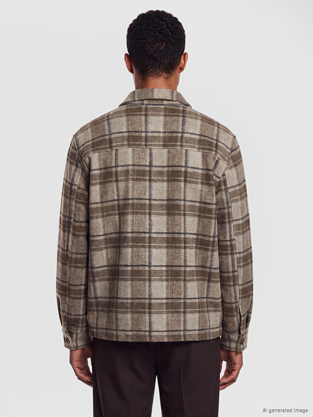 Regular Fit Plaid Men's Lumberjack Shirt Jacket-3