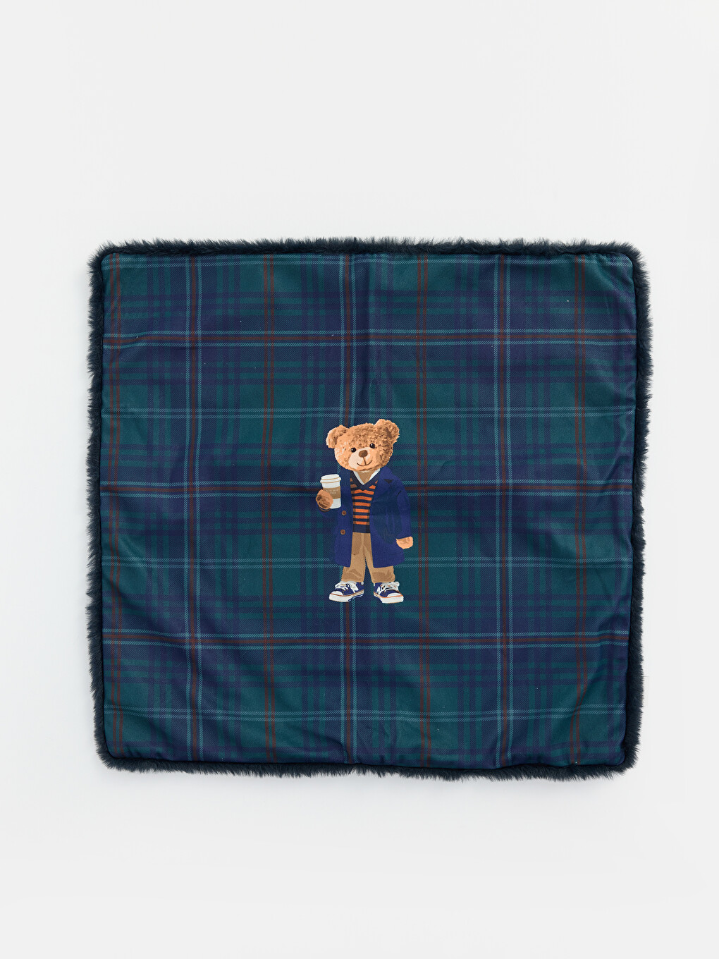 Bear Teddy Embroidered Cushion Case 45x45 Cm-2