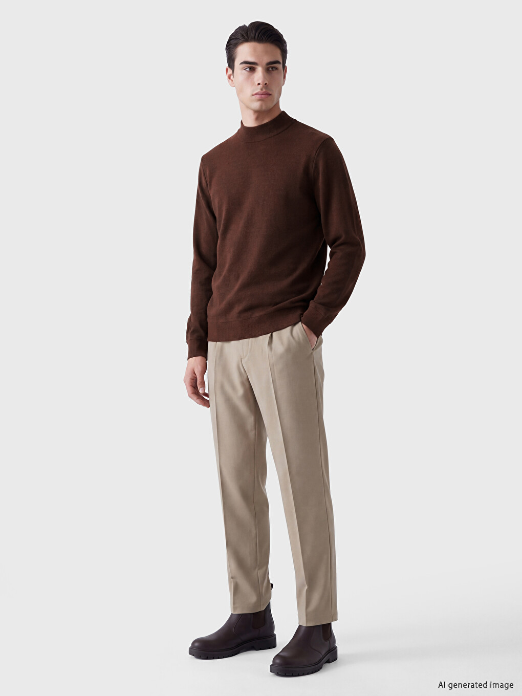 Mock Neck Men's Sweatshirt-1