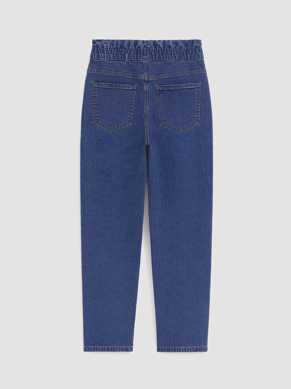 İndigo Beli Lastikli Slim Mom Jean-6