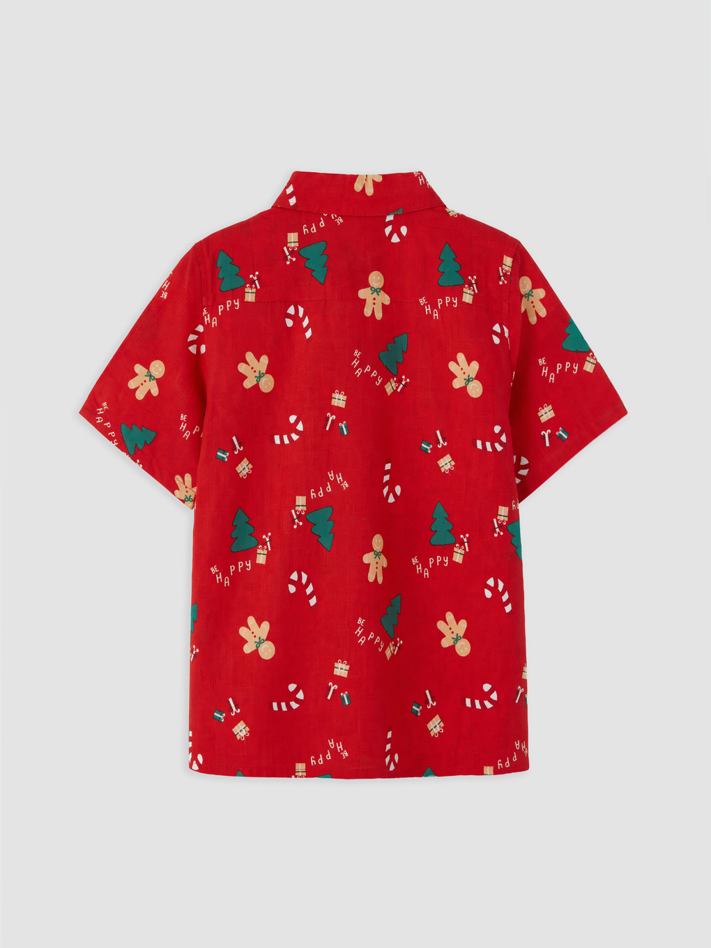 Short Sleeve Printed Poplin Boys' Shirt-1
